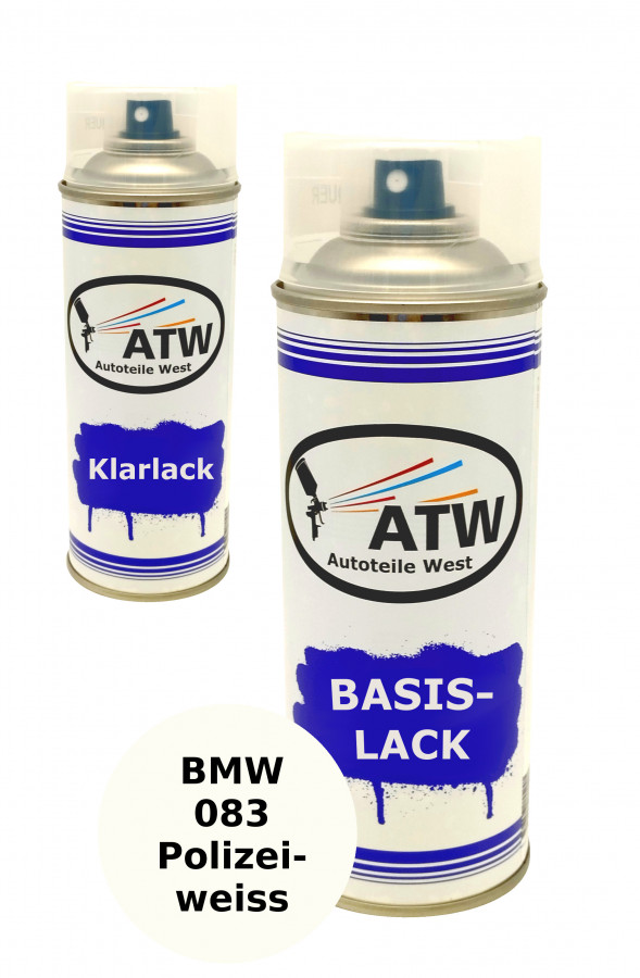 Autolack für BMW 083 Polizeiweiss +400ml Klarlack Set